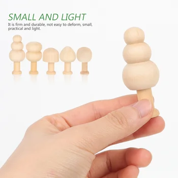 10 Vnt. Mažų Medinių Grybų Unpainted Žaislas Formų Miniatiūrinės Lėlės Lėlių Dekoro Lotus Medis, Vaikas, Vaikai
