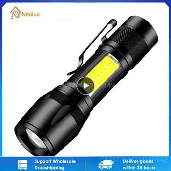 1~10VNT Mini LED Žibintuvėlis su USB Įkrovimo Kempingas Lanterne Zoom Žibintuvėlis Įkraunamas USB fotoblykstės Darbą Šviesos Lempų Apšvietimas