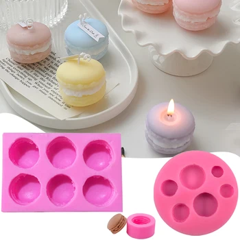 3D Macaron Žvakė Silikono Formos Kvepiančių Žvakių Liejimo, Muilo Šokolado Pelėsių Minkštas Saldainiai Polimero Molis Amatų Skardas Kepimo Įrankiai
