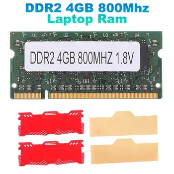 4 GB DDR2 Laptopo Ram+Vėsinimo Liemenė 800Mhz PC2 6400 SODIMM 2RX8 200 Kaiščiai, 