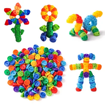 54Pcs Vaikų Plastikiniai Pastato Blokus Nustatyti KAMIENINIŲ Vaikai Montessori Mokymo Jutimo Žaislus, Spalvingas Konstruktorius Žaislai, Dovanos Vaikams