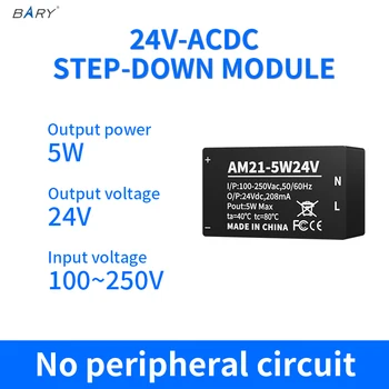 AM21-5W24V AC-DC žingsnis žemyn izoliacija modulio |110V/220V iki 24V/0.2 A|5W| Plastiko sandarinimo plug-in iš impulsinis maitinimo šaltinis