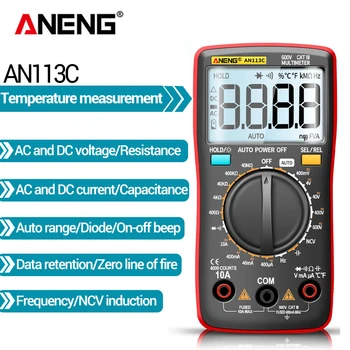 ANENG AN113C/E 4000 Skaičiuoja Skaitmeninis Profesinės Multimetras elektrinės sienų Auto AC/DC Įtampos Testeris Srovė Omo Ammeter Detektorius Įrankis