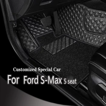 Automobilio Grindų Kilimėliai Ford S-Max MK1 2006~2016 5 sėdynės Anti-purvo Pagalvėlės, Pilnas Komplektas Vandeniui Grindų Kilimėlis neslidus Kilimai Automobilių Reikmenys
