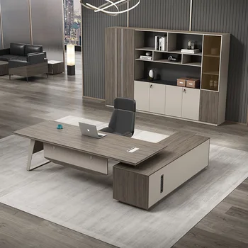 Biuro baldai, modernus minimalistinio biuro viršininkas desk manager stalas, kėdė derinys pirmininkas biuro baldai, stalas boss