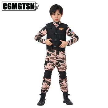 CGMGTSN Vaikas Superhero Kareivis Aespa Seal Komanda Armijos Karinę Uniformą Kostiumas Vaikams Berniukams Etapo Rezultatus Komplektai
