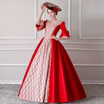 Custom Viduramžių Nėrinių Suknelė Pusė Rankovės Viktorijos Kilnus Karaliaus Kostiumas Maxi Kamuolys Suknelė 18 A. Renesanso Princesė Cosplay