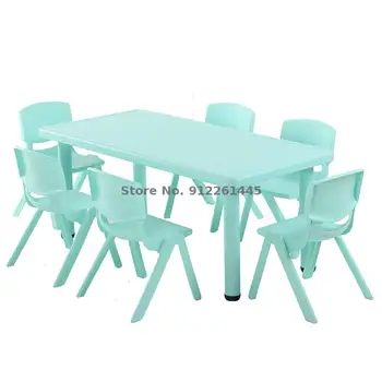 Darželio stalai ir kėdės vaikų mokymosi stalai ir kėdės, plastikiniai stalai tapybos stalų vaikų darželis stačiakampio formos