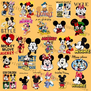 Disney Mickey Minnie Mouse Lopai Drabužių Šilumos Perdavimo Lipdukai T-Shirt Geležies Pleistrai Vaikų Berniukų Drabužiai Kawaii Dovana