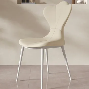 Dizainerio Internete Raudona Modernus Ir Minimalistinis Stalas Atgal Kėdė Individualų Kremas Iškylą Kėdė Šiaurės Baltos Odos Namų