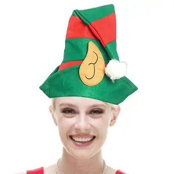 Elf kepurė Su Ausų Moterų Elf Skrybėlę Su Ausys Raudonos, Žalios Dryžuotas Atostogų Kalėdų Skrybėlę, Vaikams, Moterims, Suaugusiems Atostogų Šalis Custume