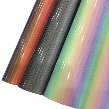 Holografinis Vaivorykštės spalvų Vaivorykštė Veidrodinį PU Dirbtiniais Odos Lakštų Lazerinis Sintetinių Leatherette Audinio Amatų Medžiaga 