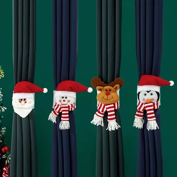 Kalėdų Užuolaidų Sagtis Vaikams, Pliušiniai Žaislai, Kalėdų Papuošalai Santa Briedžių Animacinių filmų Lėlės Žaislą Dovanų Linksmų Kalėdų Dekoracijos namams