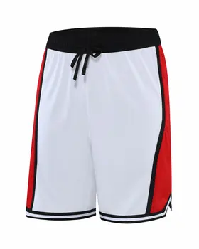 Krepšinio Mokymo Capris Vyrų Raudonos Ir Baltos spalvos Kontrastas Mada Sporto Šortai Kvėpuojantis Veikia Fitneso Krepšinio LOGOTIPĄ