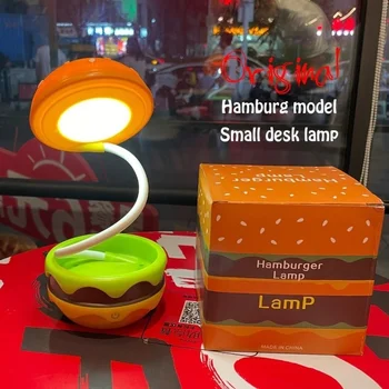 Kūrybos Hamburgas Stalo Lempa Akių Apsauga Stalo Lempos, Sulankstomas Pritemdomi LED Light USB Įkraunama Animacinių filmų Naktiniai Nakties Šviesos