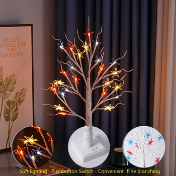 LED Medžio Ornamentais Lempos Atmosfera Rekvizitai Stalo Dekoro Medžio Lempos Baterija Švenčių prekės Scenos Išdėstymas Vestuves
