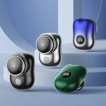 Mini Barzdos Skutimo Mašina, Skaitmeninis Displėjus, Elektrinį skustuvą, Peilis 6-ašmenis USB Įkrovimo Įranga, Lauko Kempingas Prietaisai