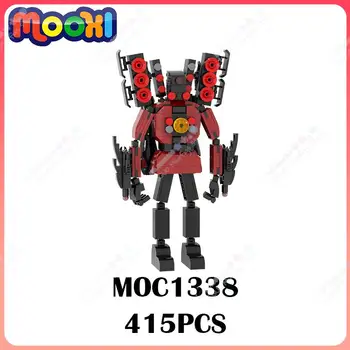MOC1338 Kūrybos Super Titan Garso Vyras Blokai Skibidi Tualetas Žaidimo Veikėjas Modelis 