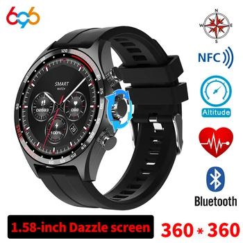 Naujas BT Skambučio Smartwatch Vyrų NFC SOS Širdies ritmas, Kraujo Deguonies Stebėti Smart Laikrodžiai Kompasas, Vandeniui Apyrankę GPS Judėjimo Kelio