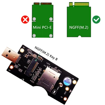 NGFF(M. 2) Mygtukas B Kortelė, USB 3.0 Adapteris su SIM 8pin Kortelės Lizdas 3G/4G/5G Modulio laikiklis SIM 8pin Kortelės Jungtis