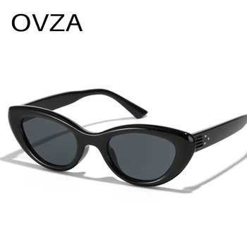 OVZA Retro Vintage moteriški Akiniai nuo saulės, Cat Eye Akiniai nuo saulės Moteriškas Siauras Anti-UV Funkciją S4015