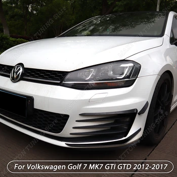 Priekinio Buferio Lip Šoninės Oro Angos Apdaila Volkswagen Golf 7 MK7 GTI GRNT 2012-2017 Gloss Black Automobilio Grotelių Rėmo Splitter Spoileris