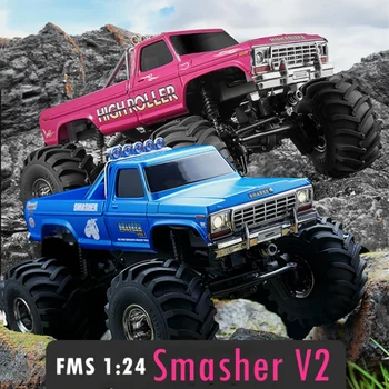 TRS 1:24 FCX24 Smasher V2 Monstras Raudona Mėlyna RC Automobilių Vikšriniai Sunkvežimio Modelis Buggy 4WD Transporto priemonės Radijo Kontrolės Žaislas Vyrams Berniukai Dovana