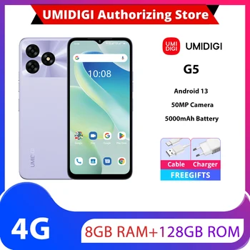 UMIDIGI G5, Android 13,8 ГБ 128 ГБ, камера 50 МП, батарея 5000 мАч, двойная SIM - карта, 4G, 90 Гц