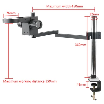 Universalus Reguliuojamas Kryptimi Pasukti Ranką Mikroskopo Laikiklis Stalo Spaustukas 50 mm 76MM Stereofoninės Trinokulinis mikroskopo Vaizdo Kamera