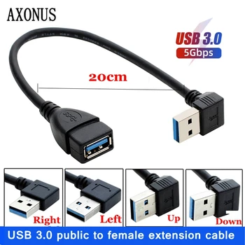USB 3.0 Alkūnė L-formos Duomenų Kabelis Vyrų ir Moterų ilgiklis Konservų Vario Bold Įkrovimo Kabelį