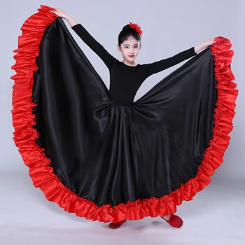 Vaikai Flamenko Šokio Kostiumų ispanijos Suknelė Mergina 180-720 Laipsnį Atidarymo Šokiai Veiklos Drabužius Big Swing Suknelė Balus