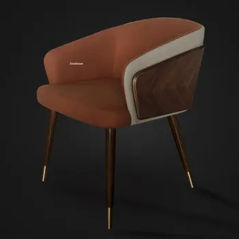 Šiaurės Medžio masyvo Valgomojo Kėdės Dizaineris Namų Kėdės, Virtuvės Modernia Užsakymą Foteliai Odos Meno Atgal Valgomojo Kėdės, Baldai