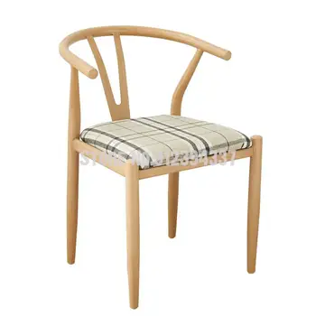 Šiaurės valgomasis stalas ir kėdės derinys kaustytomis geležies imitacijos, medžio masyvo Y formos kėdės Kennedy Taishi kėdė paprasta namų
