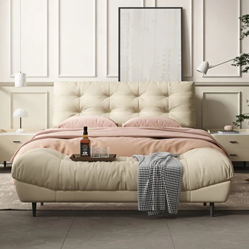 Šviesos prabangus modernaus minimalistinio debesis lova, miegamojo interneto įžymybė šviesos prabanga lova minimalistinio dizaineris lova